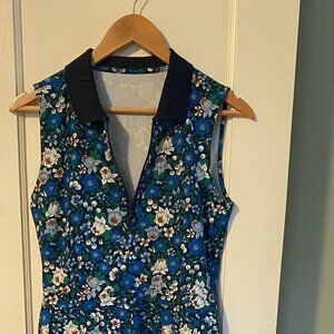Tory Sport Golf Dress, Size Small, Blue Floral